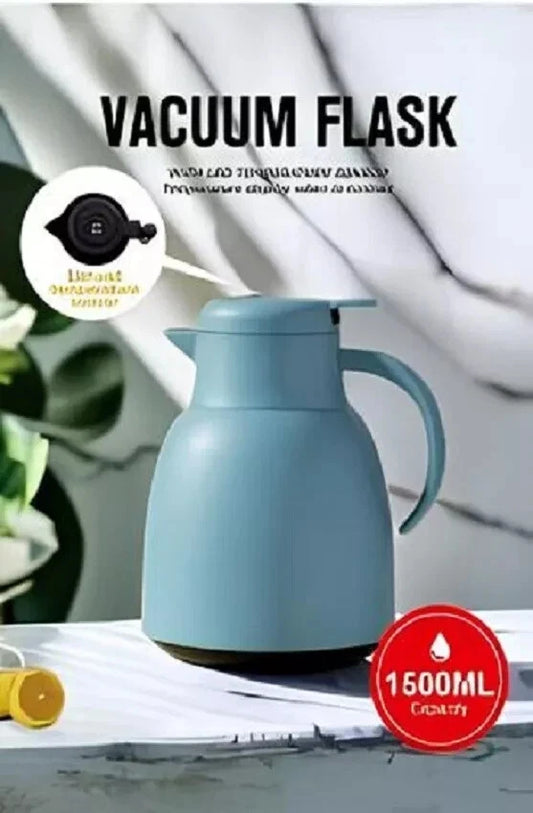 1500ML Vacuum Flasks Kettle Kitchen SS Insulated Teapot Thermos Coffee Jug-BLUE