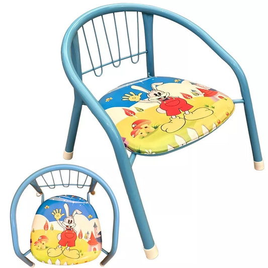 Kids Chair Sturdy Metal Indoor Outdoor Children Toddler Child Chair Seat-BLUE