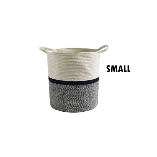 Cotton Rope Basket Small Cloth Toy Storage Laundry Washing Organizer Hamper